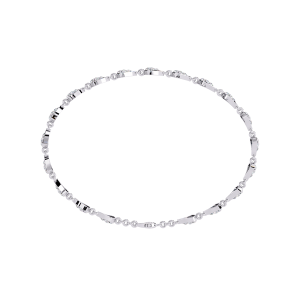 White Gold Diamond Uniform Pavé Fan Link Bracelet