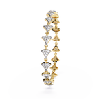 Yellow Gold Pavé Fan Mirrored Link Bracelet