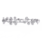 White Gold Diamond Baguette Petal Blossom Vine Bracelet
