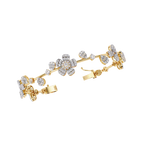 Yellow Gold Baguette Petal Flower Vine Bracelet