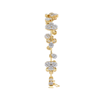 Yellow Gold Baguette Petal Flower Vine Bracelet
