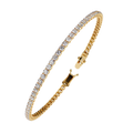 Yellow Gold Wide-Claw Round Diamond Tennis Bracelet