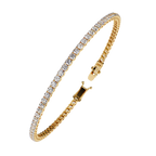 Yellow Gold Wide-Claw Round Diamond Tennis Bracelet