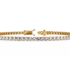 Yellow Gold Wide-Claw Round Diamond Tennis Bracelet