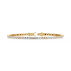 Yellow Gold Wide-Claw Round Diamond Tennis Bracelet