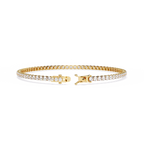 Yellow Gold Wide-Claw Round Diamond Tennis Bracelet
