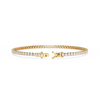 Yellow Gold Wide-Claw Round Diamond Tennis Bracelet