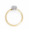 Yellow Gold Pear Cut Diamond Crown Ring with Marquise Accent