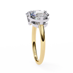 Yellow Gold Toi et Moi Oval and Round Cut Two Stone Diamond Ring