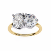 Yellow Gold Toi et Moi Oval and Round Cut Two Stone Diamond Ring