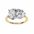 Yellow Gold Toi et Moi Oval and Round Cut Two Stone Diamond Ring