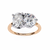 Rose Gold Toi et Moi Oval and Round Cut Two Stone Diamond Ring