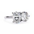 White Gold Toi et Moi Oval and Round Cut Two Stone Diamond Ring