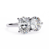 White Gold Toi et Moi Oval and Round Cut Two Stone Diamond Ring