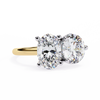Yellow Gold Toi et Moi Oval and Round Cut Two Stone Diamond Ring
