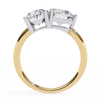 Yellow Gold Toi et Moi Oval and Round Cut Two Stone Diamond Ring