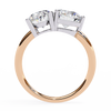 Rose Gold Toi et Moi Oval and Round Cut Two Stone Diamond Ring