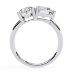 White Gold Toi et Moi Oval and Round Cut Two Stone Diamond Ring
