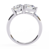 White Gold Toi et Moi Oval and Round Cut Two Stone Diamond Ring