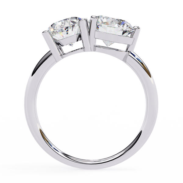 White Gold Toi et Moi Oval and Round Cut Two Stone Diamond Ring