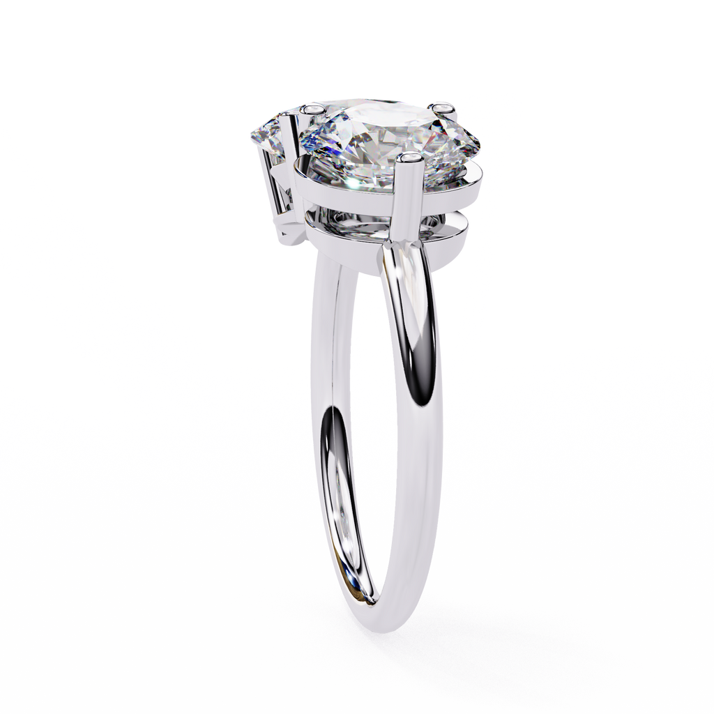 White Gold Toi et Moi Oval and Round Cut Two Stone Diamond Ring