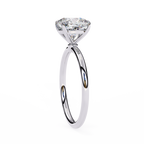 White Gold Cushion-Cut Diamond Solitaire Engagement Ring