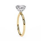Yellow Gold Cushion Cut Solitaire Diamond Engagement Ring