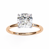Rose Gold Cushion Cut Solitaire Diamond Engagement Ring