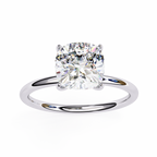 White Gold Cushion-Cut Diamond Solitaire Engagement Ring