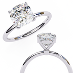 White Gold Cushion-Cut Diamond Solitaire Engagement Ring