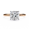 Rose Gold Cushion Cut Solitaire Diamond Engagement Ring