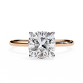 Rose Gold Cushion Cut Solitaire Diamond Engagement Ring