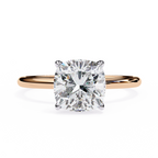 Rose Gold Cushion Cut Solitaire Diamond Engagement Ring