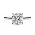 White Gold Cushion-Cut Diamond Solitaire Engagement Ring
