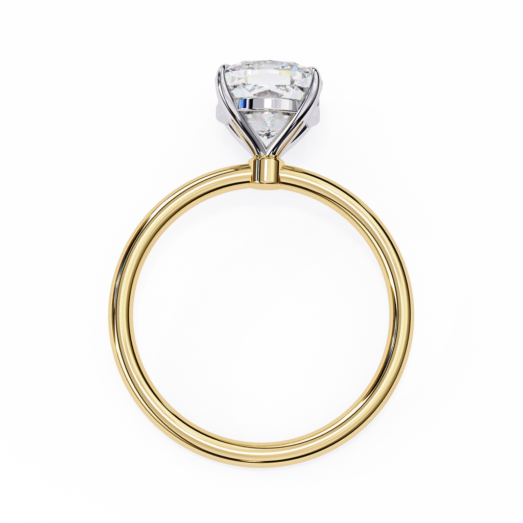 Yellow Gold Cushion Cut Solitaire Diamond Engagement Ring