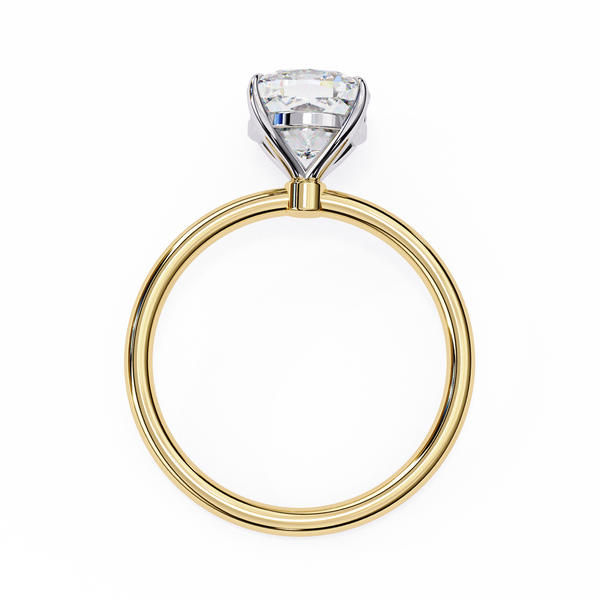 Yellow Gold Cushion Cut Solitaire Diamond Engagement Ring