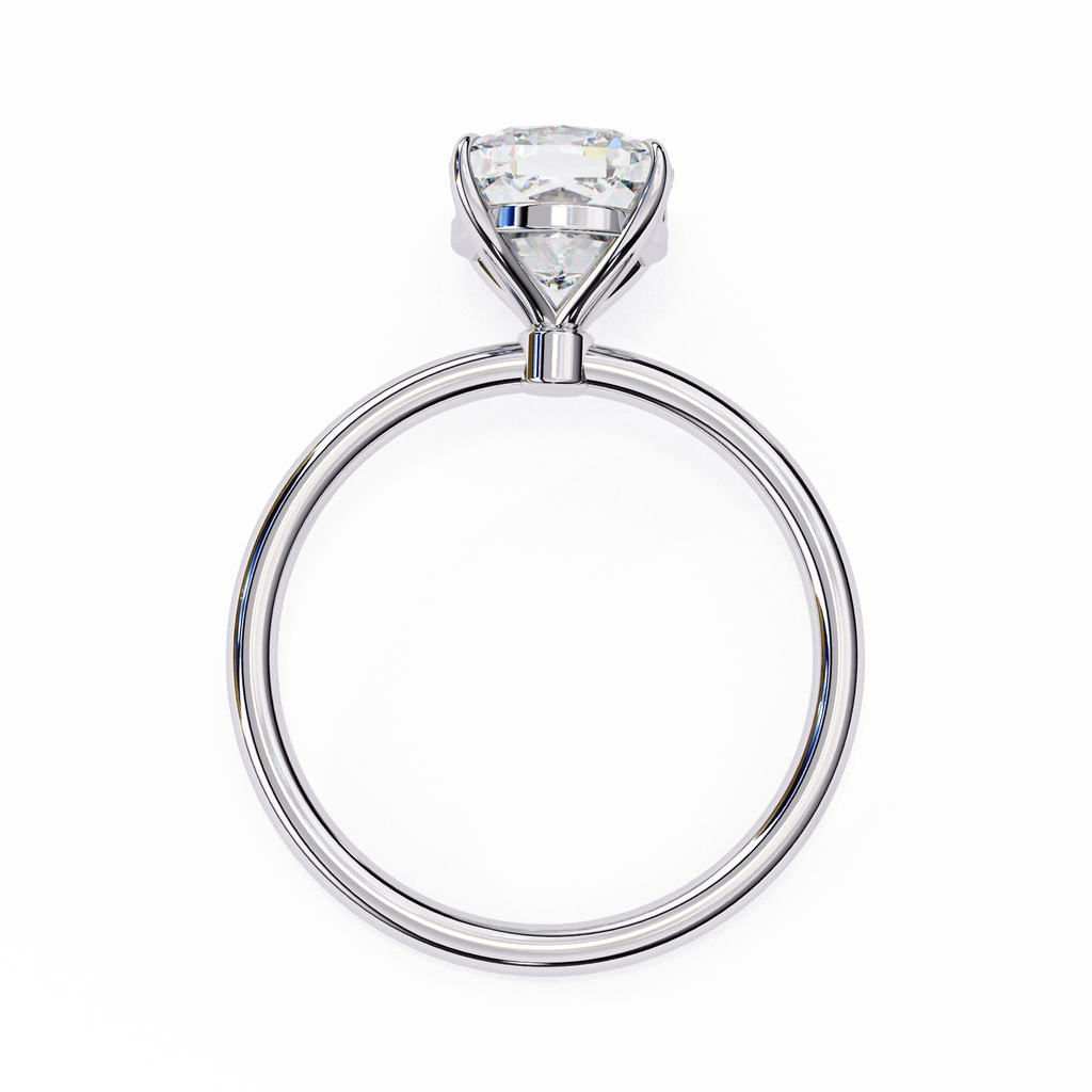 White Gold Cushion-Cut Diamond Solitaire Engagement Ring
