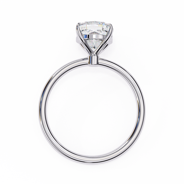 White Gold Cushion-Cut Diamond Solitaire Engagement Ring