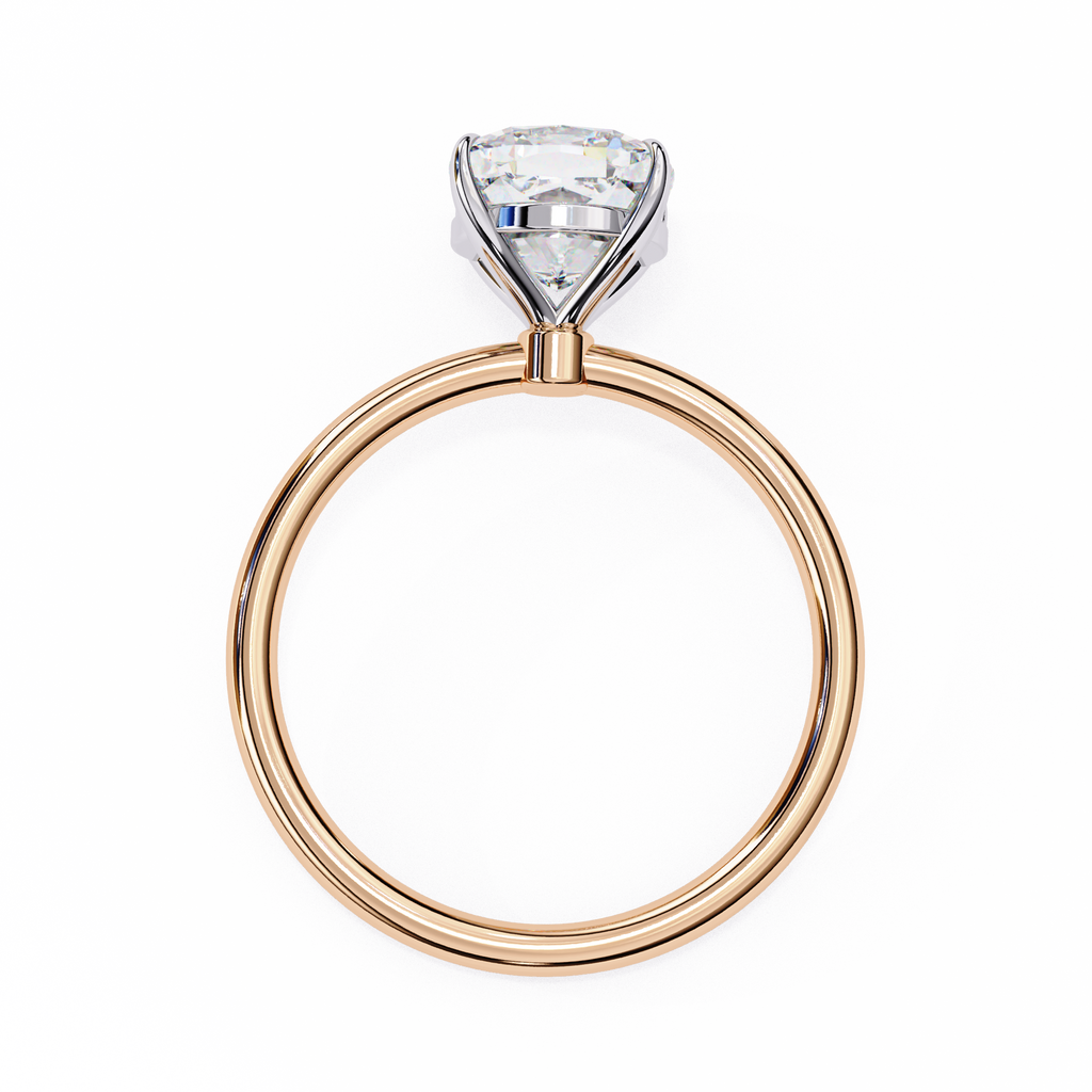 Rose Gold Cushion Cut Solitaire Diamond Engagement Ring