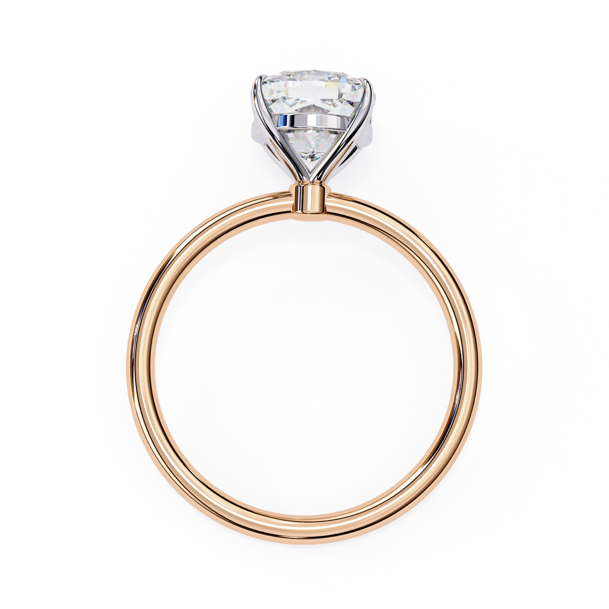 Rose Gold Cushion Cut Solitaire Diamond Engagement Ring