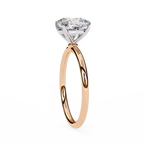 Rose Gold Cushion Cut Solitaire Diamond Engagement Ring
