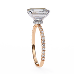 Rose Gold Emerald Cut Diamond Ring