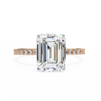 Rose Gold Emerald Cut Diamond Ring