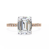 Rose Gold Emerald Cut Diamond Ring