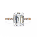 Rose Gold Emerald Cut Diamond Ring
