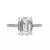 White Gold Emerald-Cut Diamond Solitaire Pavé Engagement Ring
