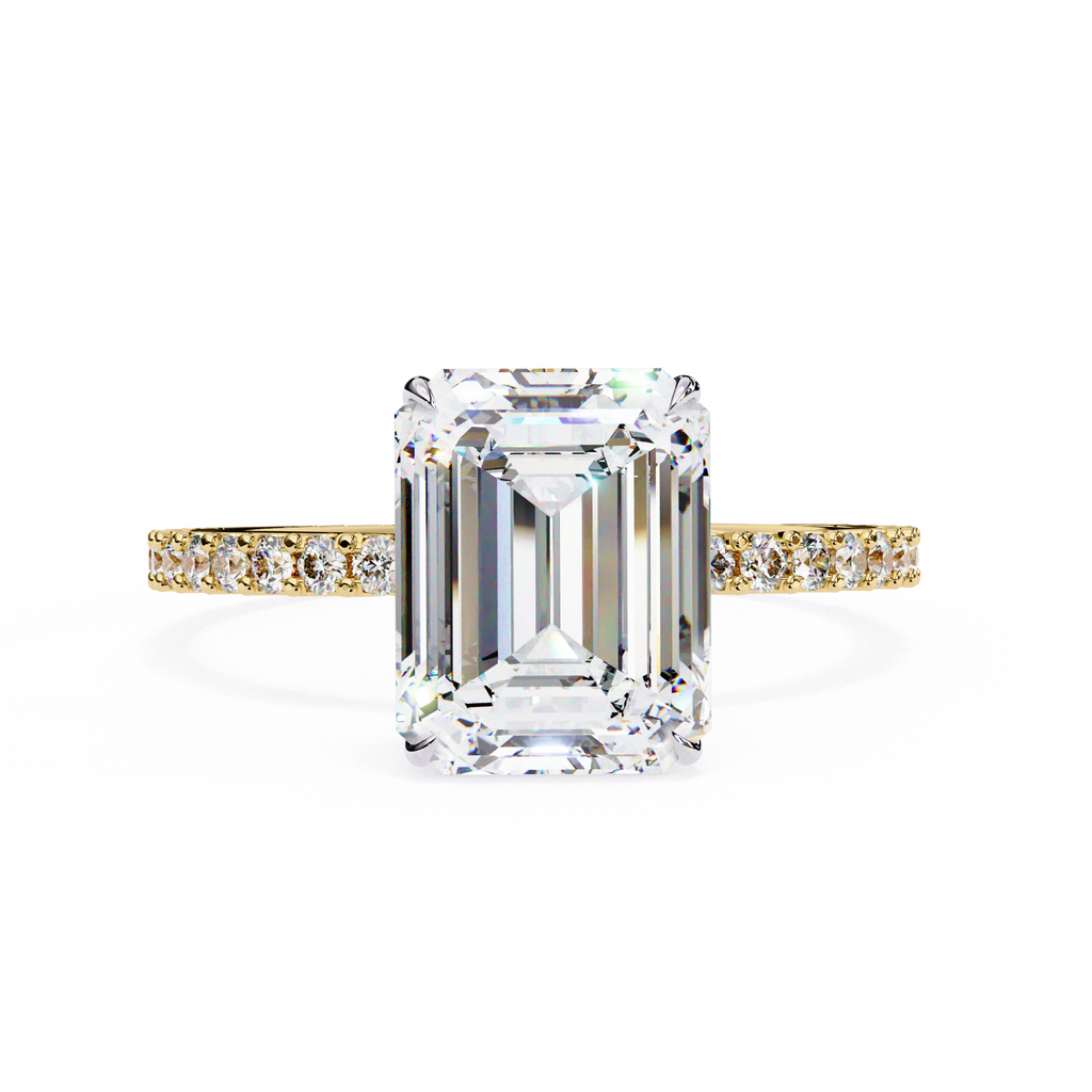 Yellow Gold Emerald Cut Diamond Ring