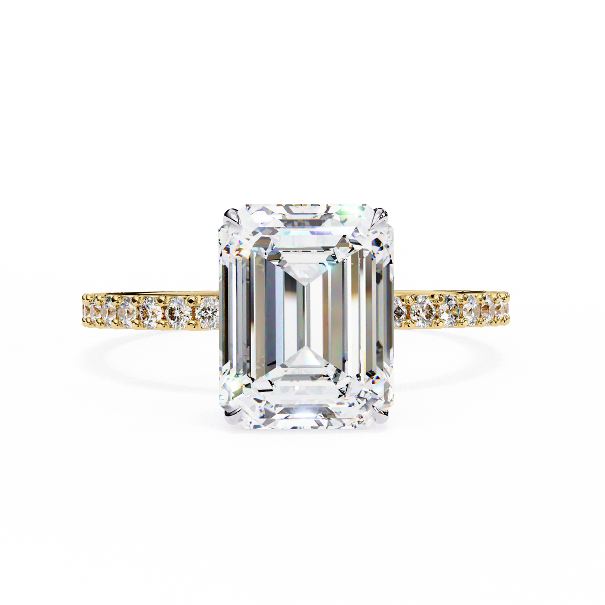 Yellow Gold Emerald Cut Diamond Ring