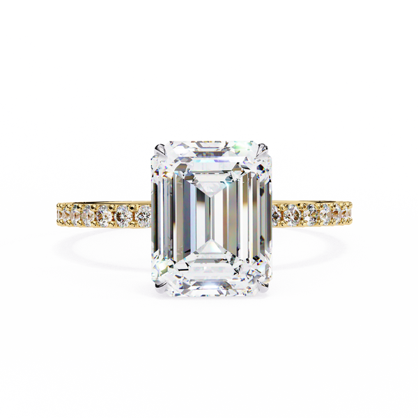 Yellow Gold Emerald Cut Diamond Ring