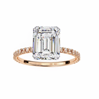 Rose Gold Emerald Cut Diamond Ring